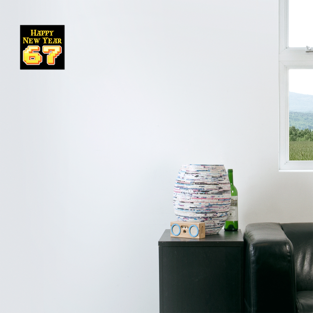 Happy New Year 67 Retro by Creatifly Graphic Tees